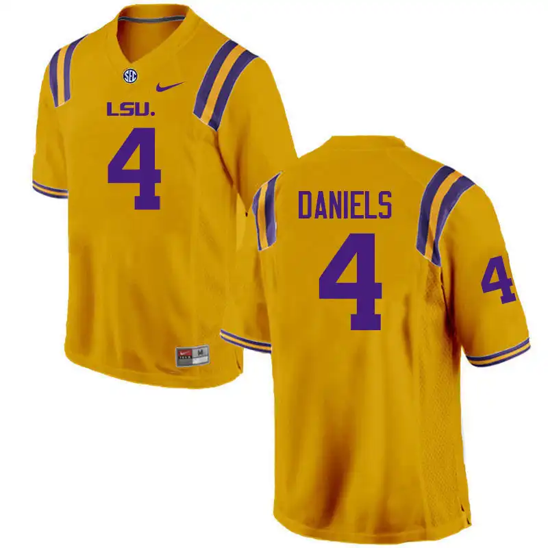 Men's LSU Tigers CJ Daniels #4 Gold NCAA Football Jersey